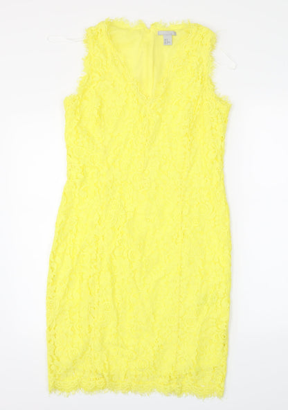 H&M Womens Yellow   Sheath  Size M