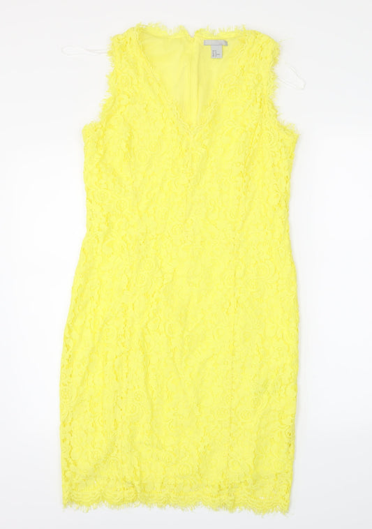 H&M Womens Yellow   Sheath  Size M