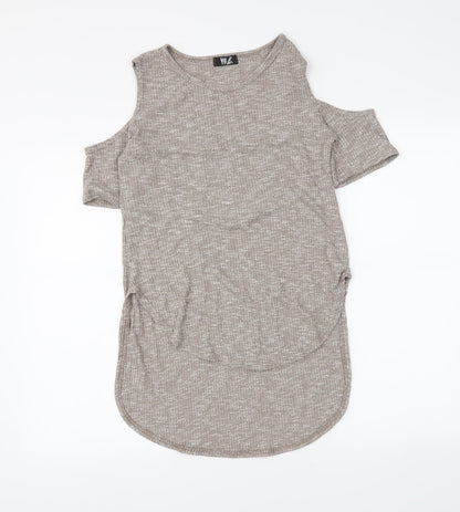 me. Womens Brown   Basic Blouse Size S