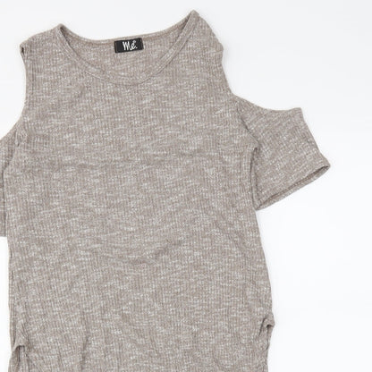 me. Womens Brown   Basic Blouse Size S