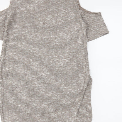 me. Womens Brown   Basic Blouse Size S