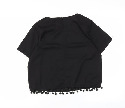 Womens UK Size 10 Missguided Black Basic Blouse