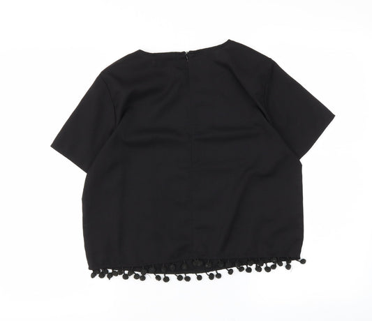 Womens UK Size 10 Missguided Black Basic Blouse