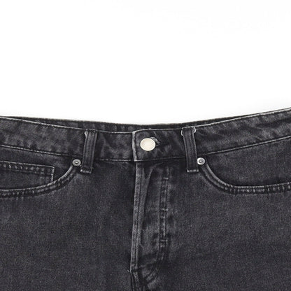 H&M Womens Black  Denim Hot Pants Shorts Size 6