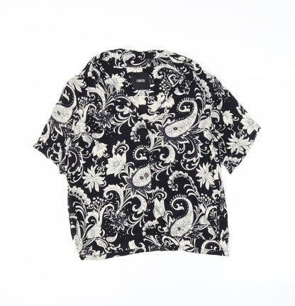 Womens UK Size 10 ASOS Black Basic Button-Up