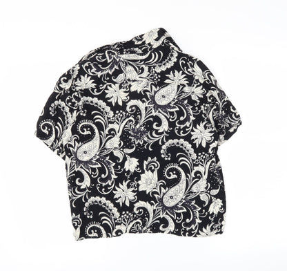 Womens UK Size 10 ASOS Black Basic Button-Up