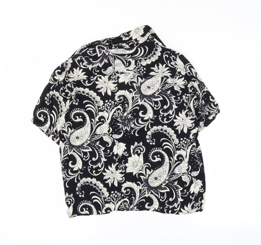 Womens UK Size 10 ASOS Black Basic Button-Up