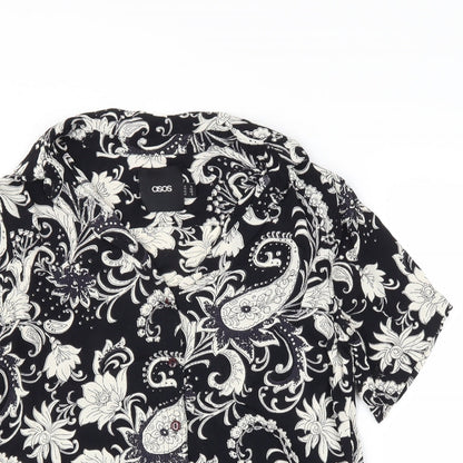 Womens UK Size 10 ASOS Black Basic Button-Up