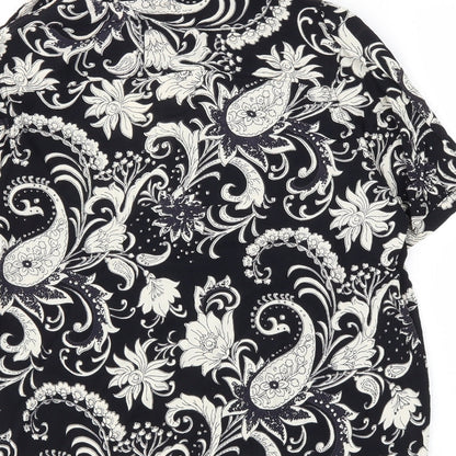 Womens UK Size 10 ASOS Black Basic Button-Up