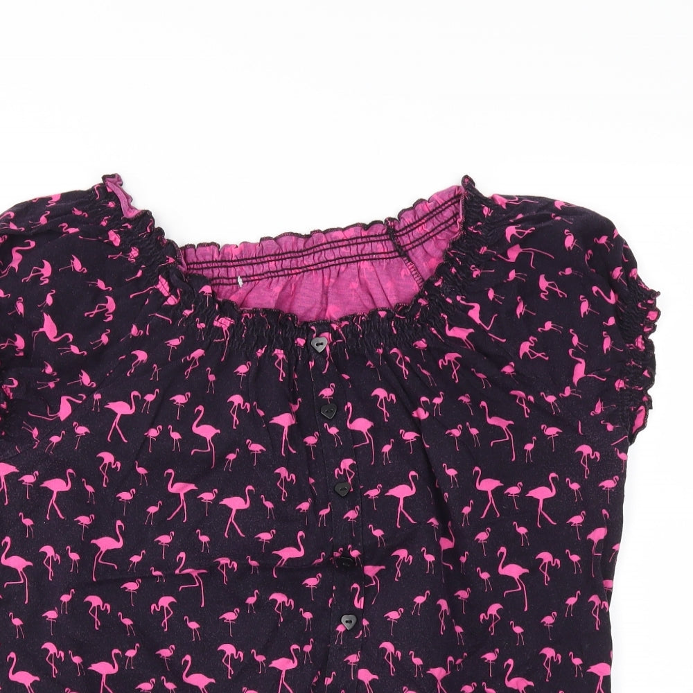 Womens UK Size 16 Preworn Black Basic Blouse