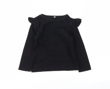 Preworn Girls Black   Basic T-Shirt Size 8-9 Years