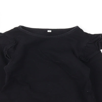 Preworn Girls Black   Basic T-Shirt Size 8-9 Years