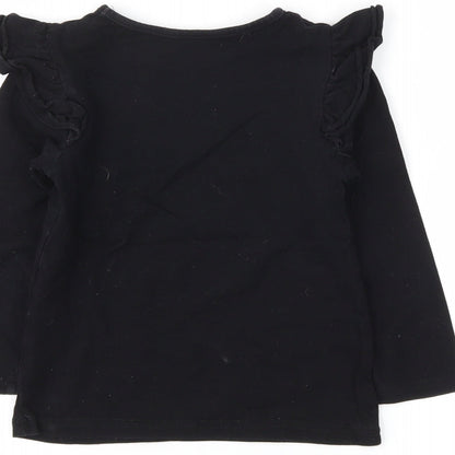 Preworn Girls Black   Basic T-Shirt Size 8-9 Years