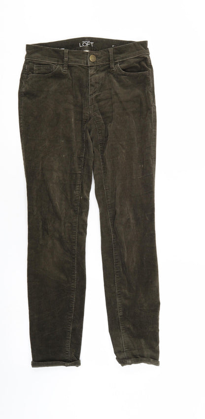 Ann Taylor Womens Green  Corduroy Trousers  Size 26 in L27 in