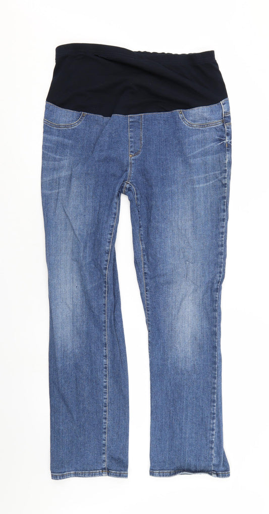 mamas & papas Womens Blue  Denim Straight Jeans Size 4 L29 in - Maternity