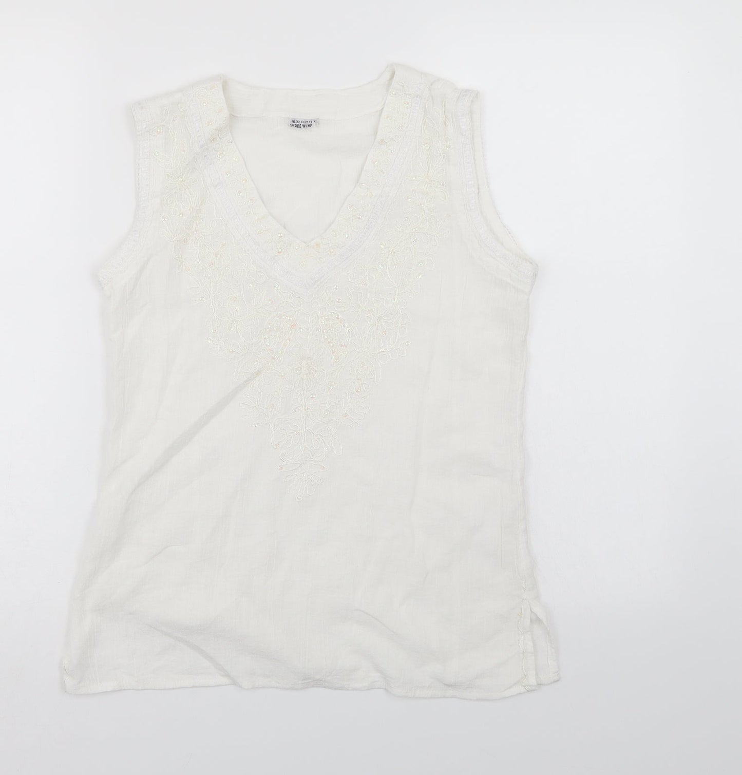Womens UK Size  Preworn White Basic Blouse