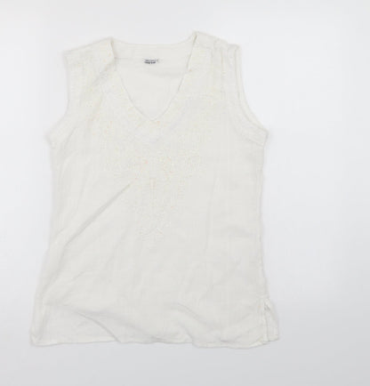 Womens UK Size  Preworn White Basic Blouse