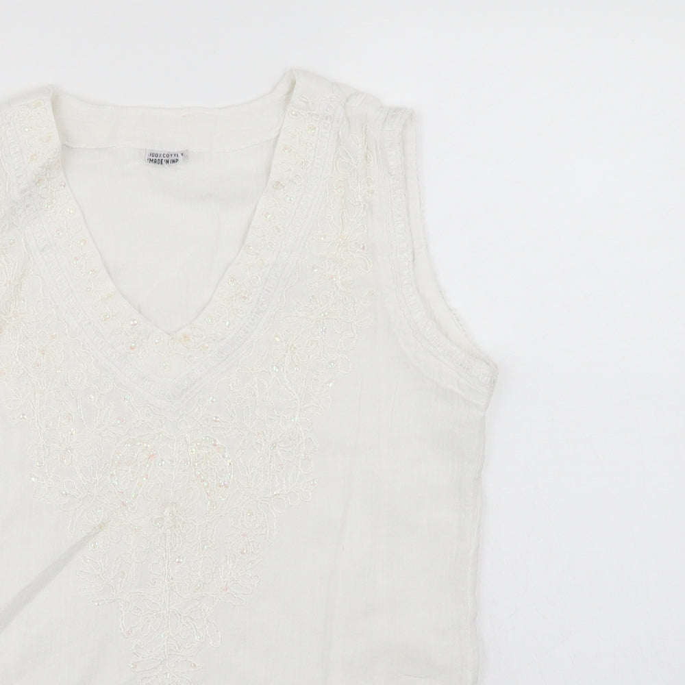 Womens UK Size  Preworn White Basic Blouse