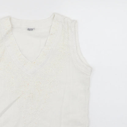 Womens UK Size  Preworn White Basic Blouse