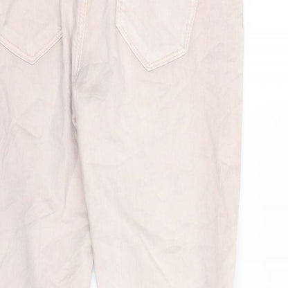 Preworn Womens Pink  Denim Straight Jeans Size 28 in L24 in - Faded Pink colour