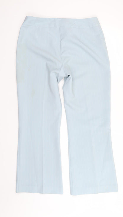 Essential Style Womens Blue Striped  Trousers  Size 14 L27 in