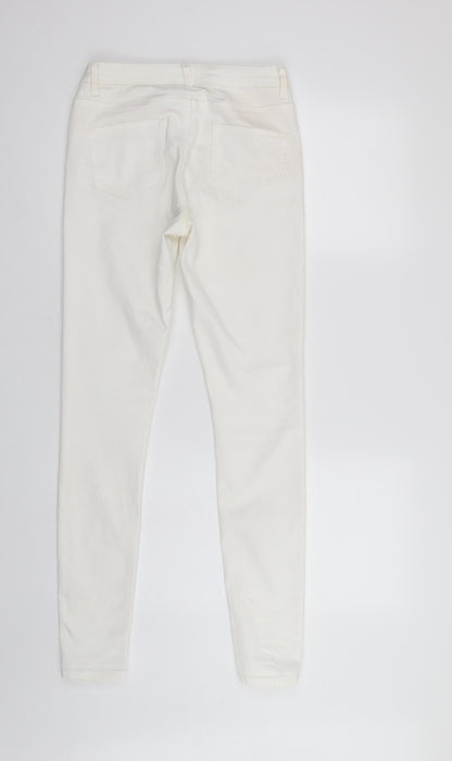 Denim & Co. Womens White  Denim Tapered Jeans Size 12 L29 in - Elastic Waist