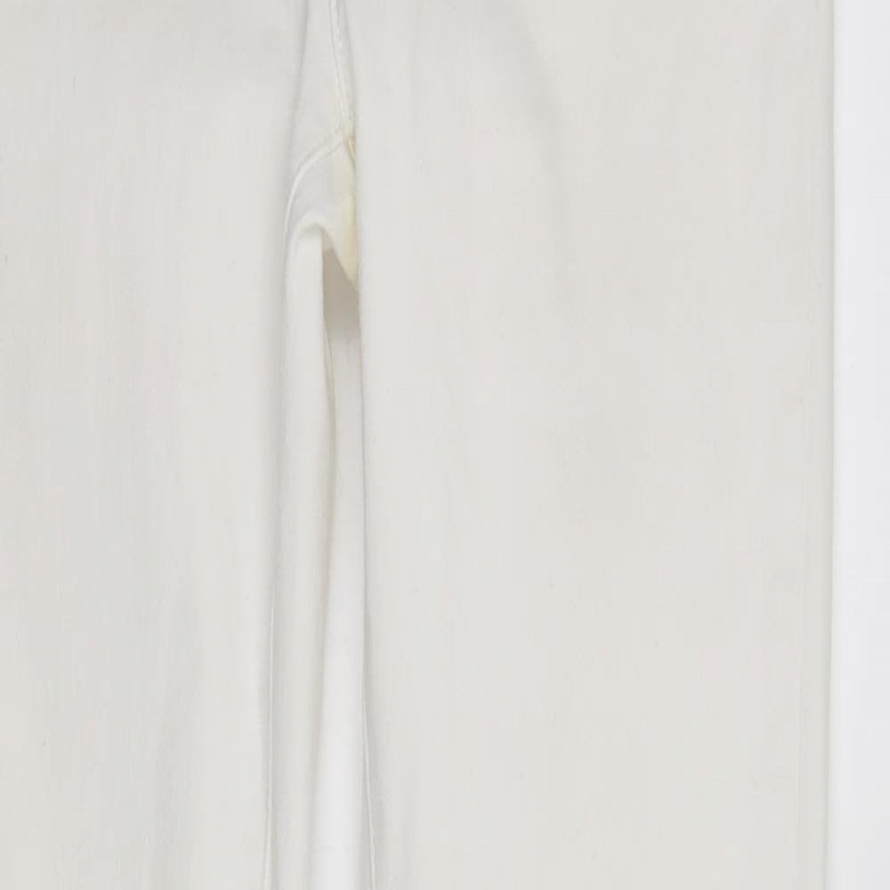 Denim & Co. Womens White  Denim Tapered Jeans Size 12 L29 in - Elastic Waist