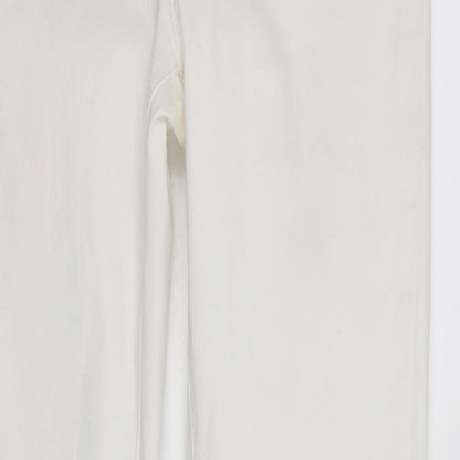 Denim & Co. Womens White  Denim Tapered Jeans Size 12 L29 in - Elastic Waist