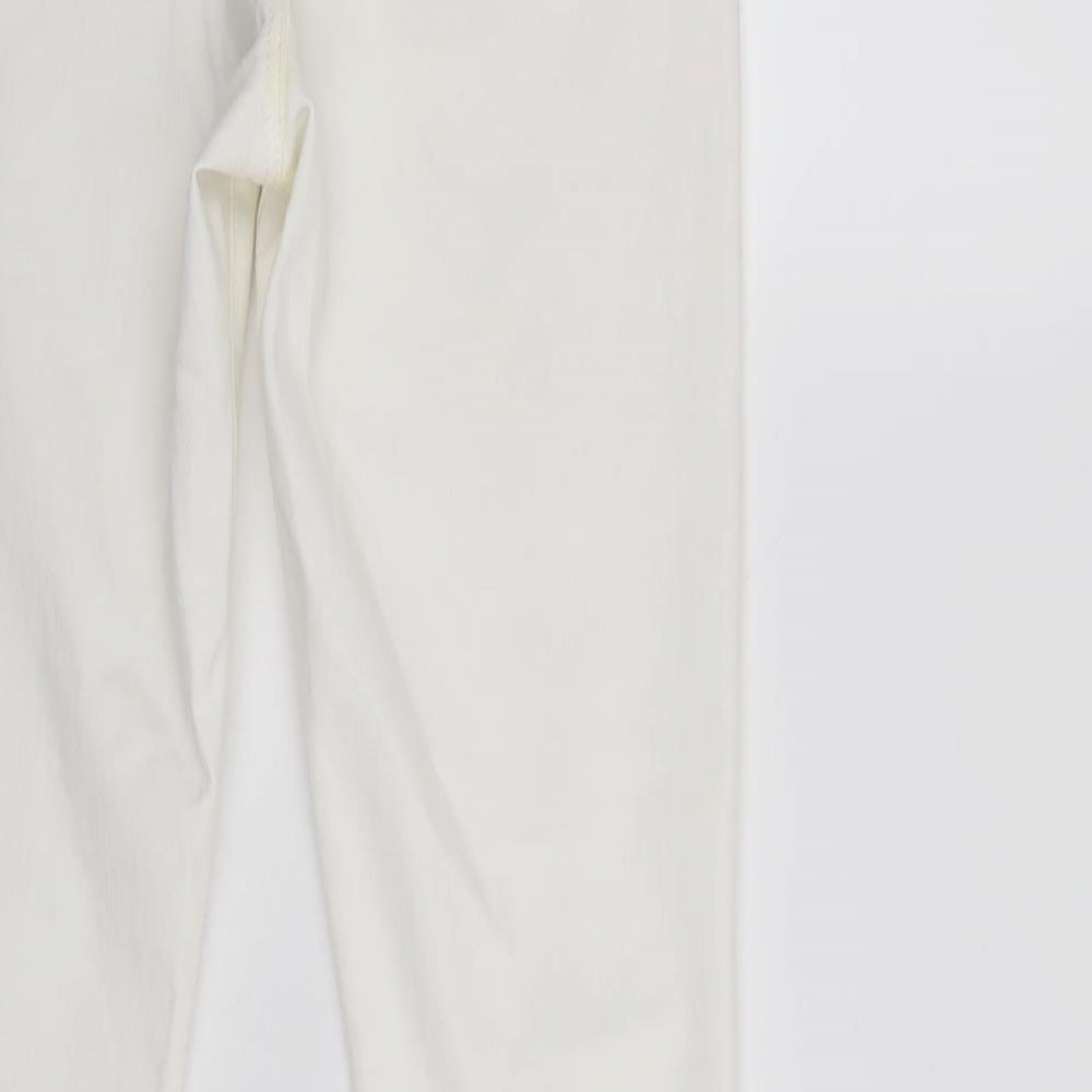 Denim & Co. Womens White  Denim Tapered Jeans Size 12 L29 in - Elastic Waist