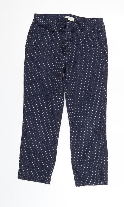 Monsoon Womens Blue Polka Dot Denim Straight Jeans Size 10 L25 in