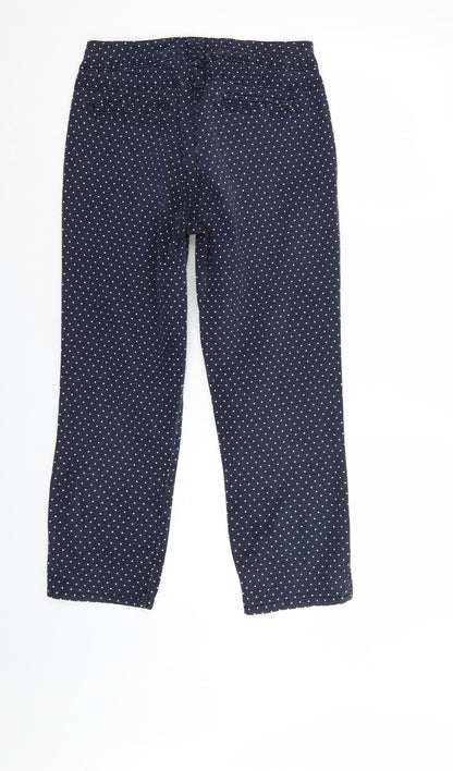 Monsoon Womens Blue Polka Dot Denim Straight Jeans Size 10 L25 in