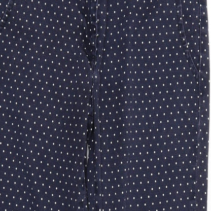 Monsoon Womens Blue Polka Dot Denim Straight Jeans Size 10 L25 in