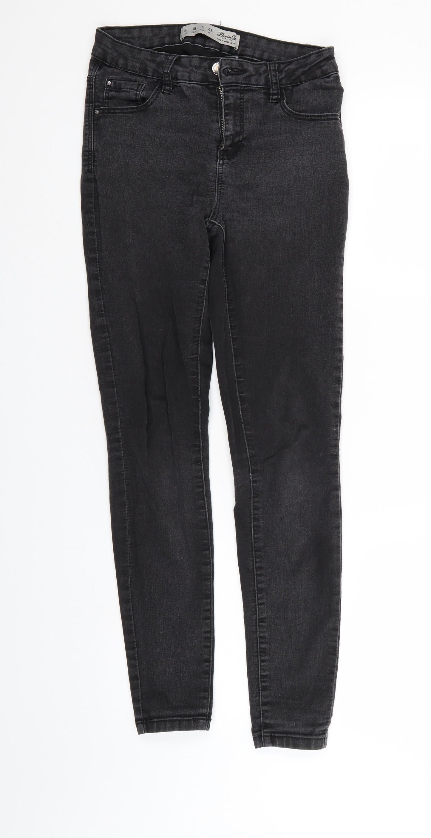 Denim & Co. Womens Black  Denim Tapered Jeans Size 10 L28 in - Elastic Waist