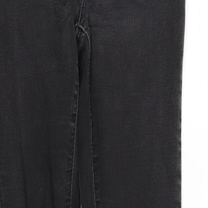 Denim & Co. Womens Black  Denim Tapered Jeans Size 10 L28 in - Elastic Waist