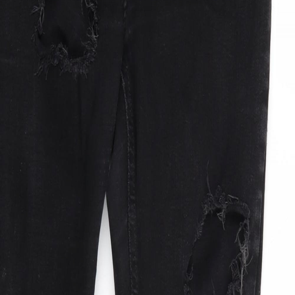 Denim & Co. Womens Black  Denim Tapered Jeans Size 14 L28 in
