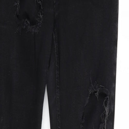 Denim & Co. Womens Black  Denim Tapered Jeans Size 14 L28 in