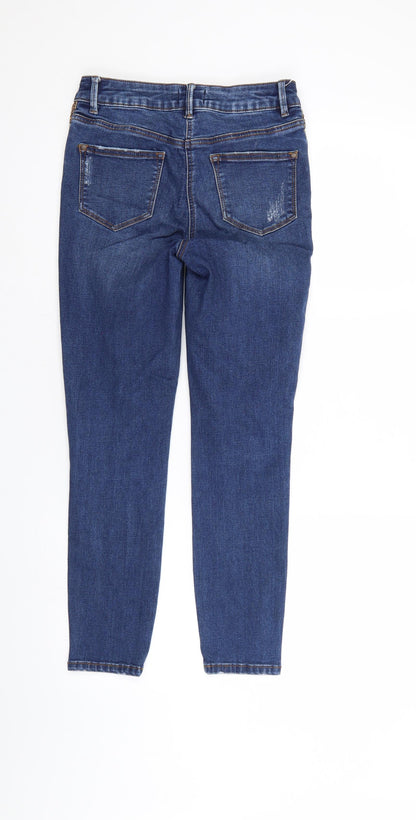 /Denim Womens Blue  Denim Tapered Jeans Size 8 L25 in