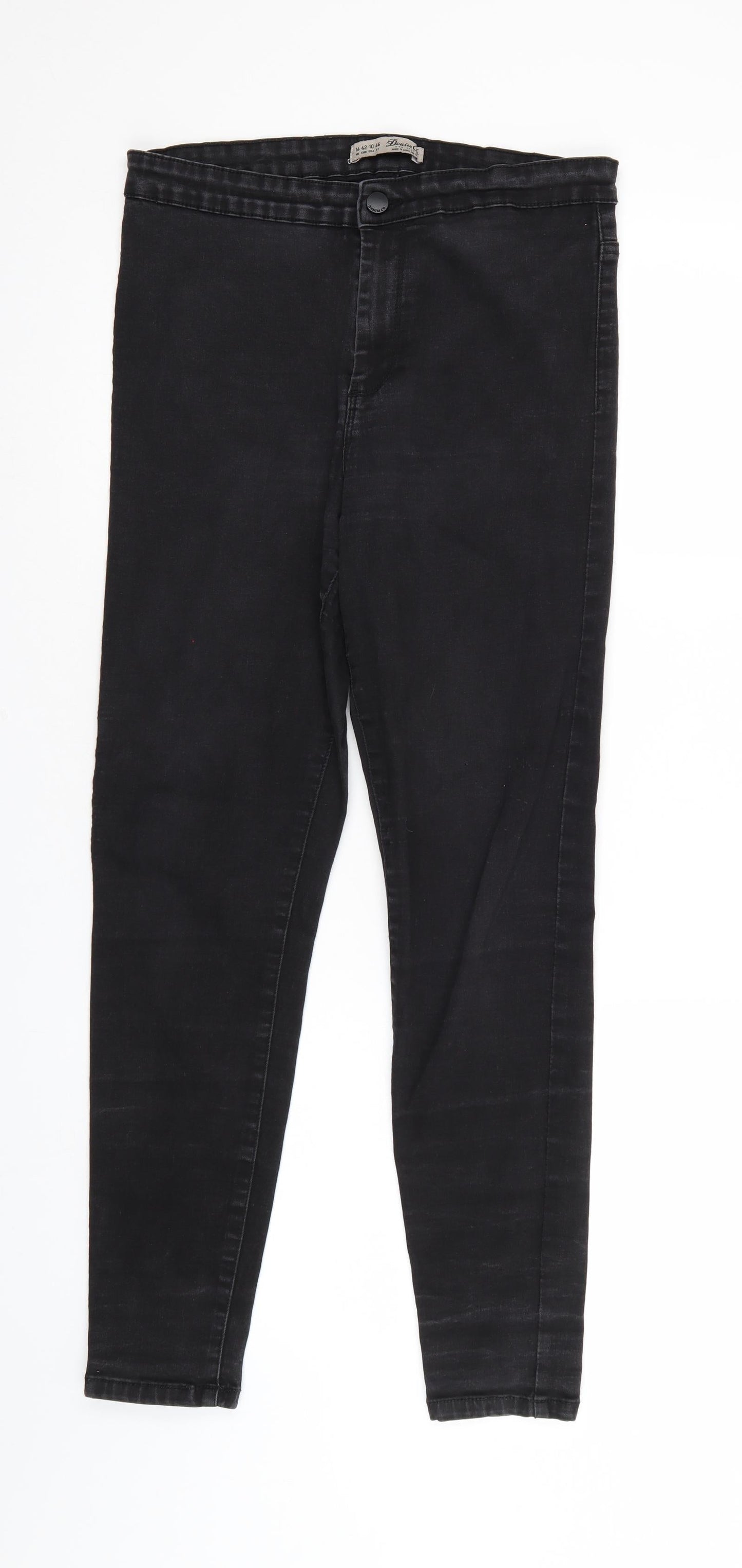 Denim & Co. Womens Black  Denim Tapered Jeans Size 14 L27 in