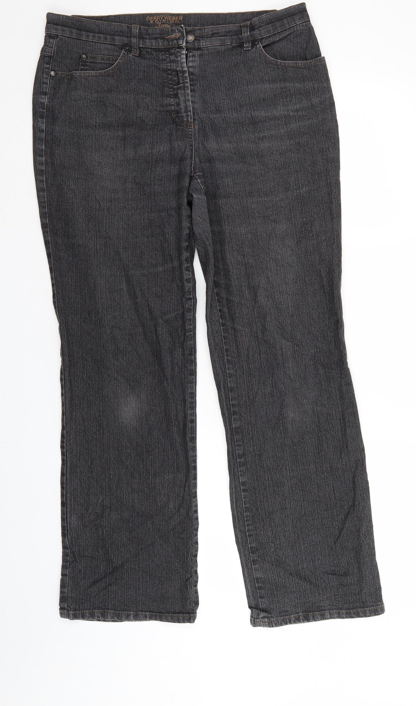 Gerry Weber Womens Black  Denim Straight Jeans Size 34 in L29 in
