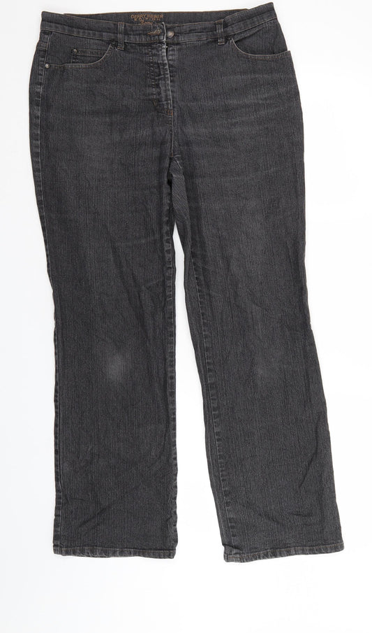Gerry Weber Womens Black  Denim Straight Jeans Size 34 in L29 in
