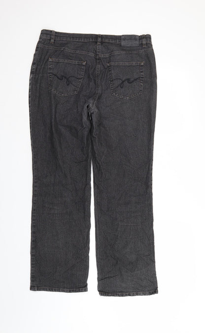 Gerry Weber Womens Black  Denim Straight Jeans Size 34 in L29 in