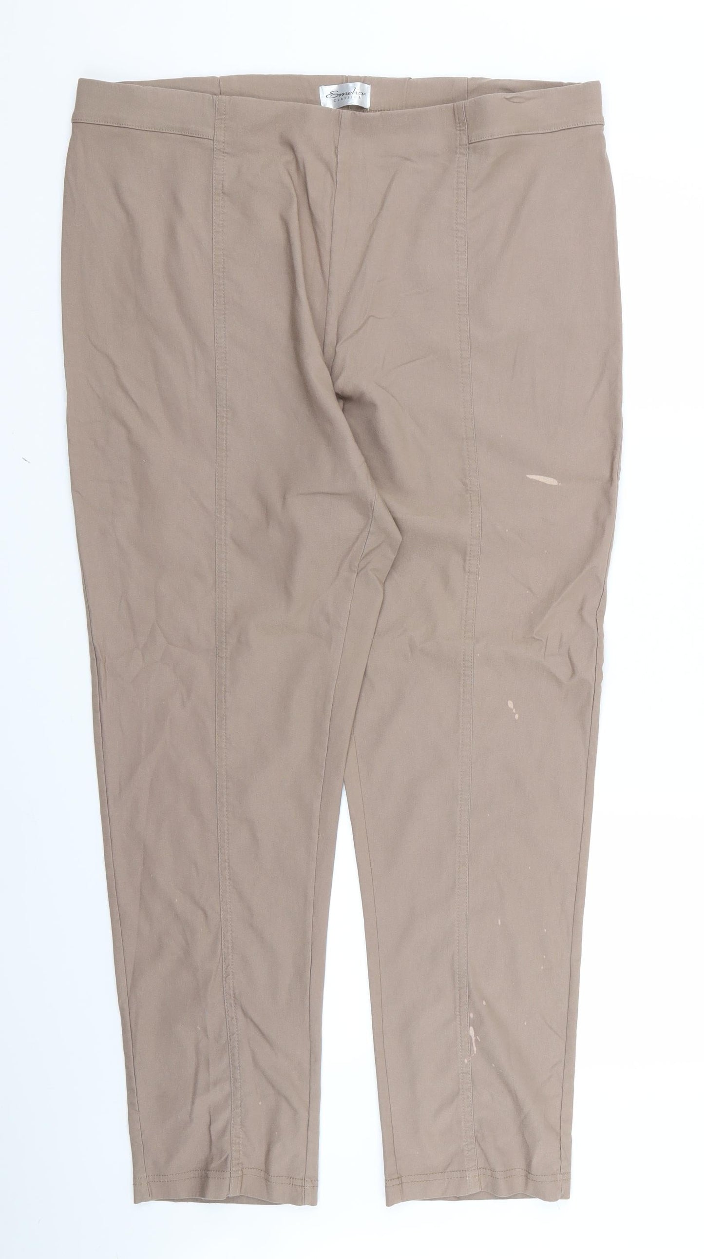 Womens UK Size 20 Preworn Regular Fit  Beige Trousers