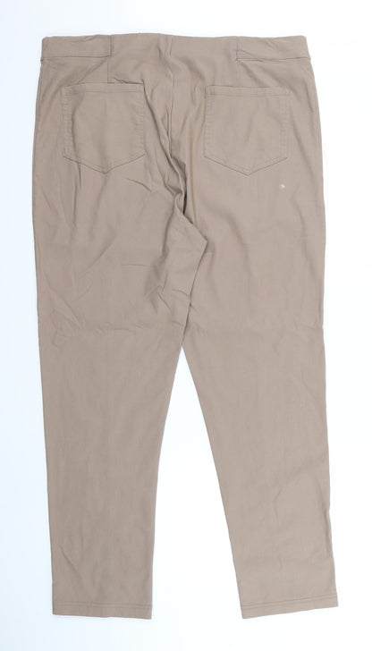 Womens UK Size 20 Preworn Regular Fit  Beige Trousers