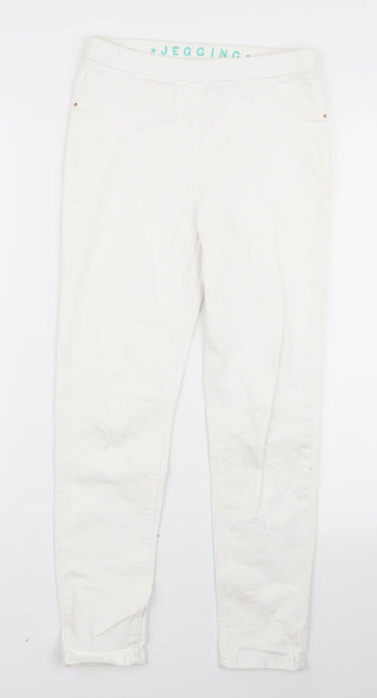 jegging Girls White  Ramie Jegging Trousers Size 10 Years
