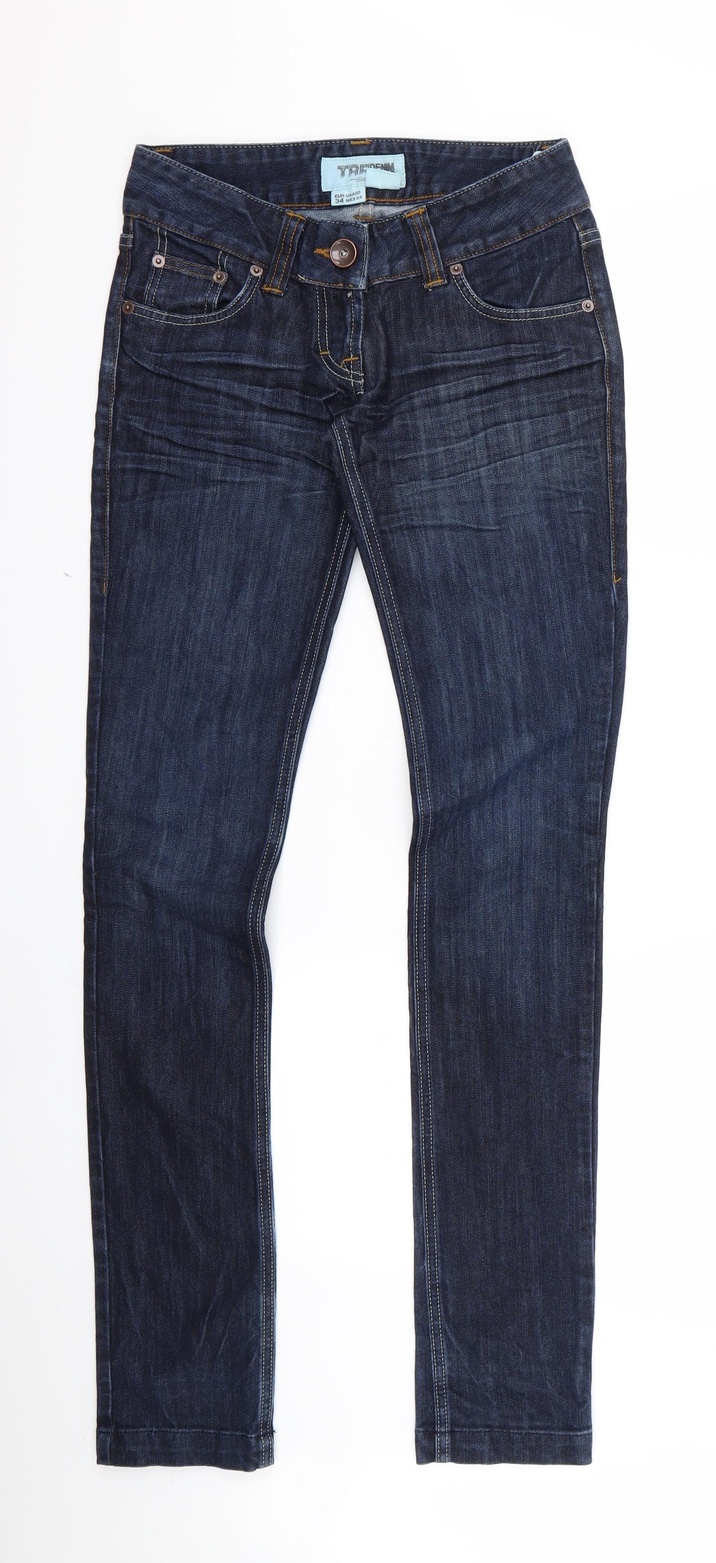 Womens UK Size 26 Preworn Regular Fit Skinny Blue Jeans