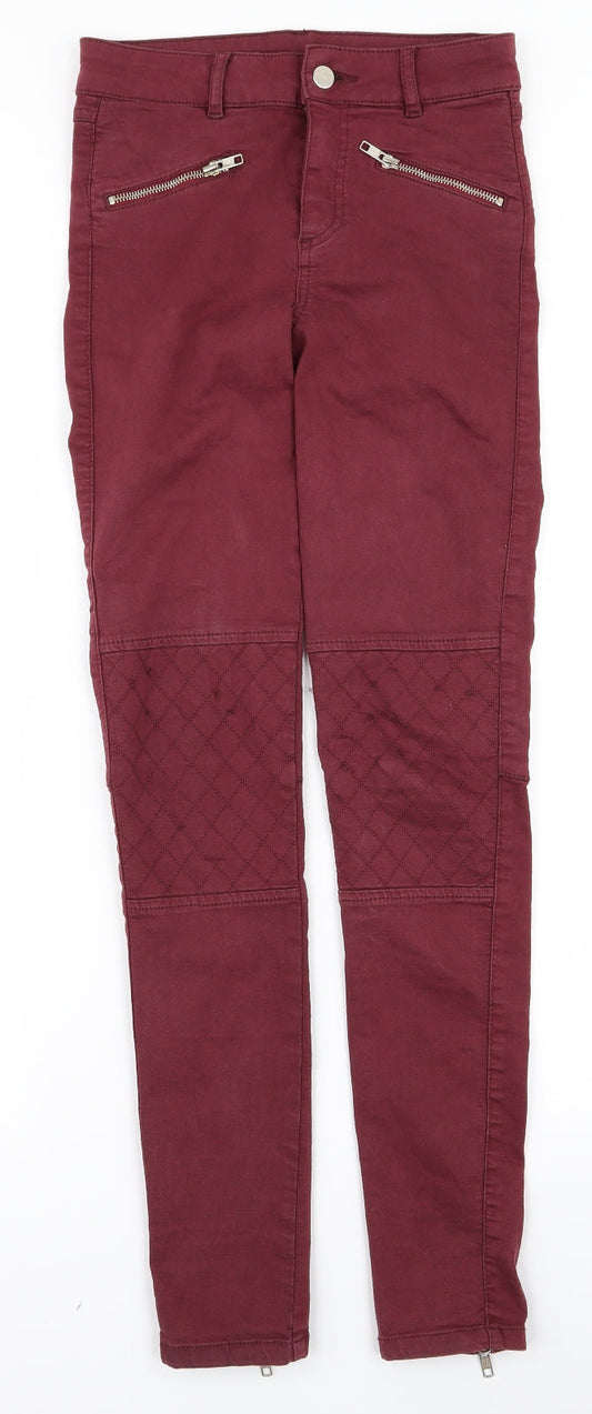 Womens UK Size 8 Topshop Regular Fit  Red Trousers