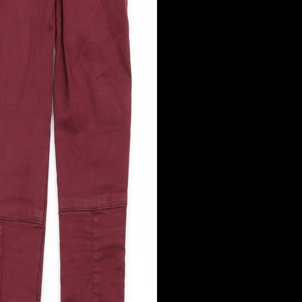 Womens UK Size 8 Topshop Regular Fit  Red Trousers
