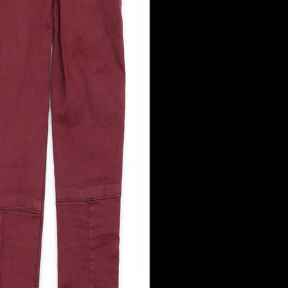 Womens UK Size 8 Topshop Regular Fit  Red Trousers