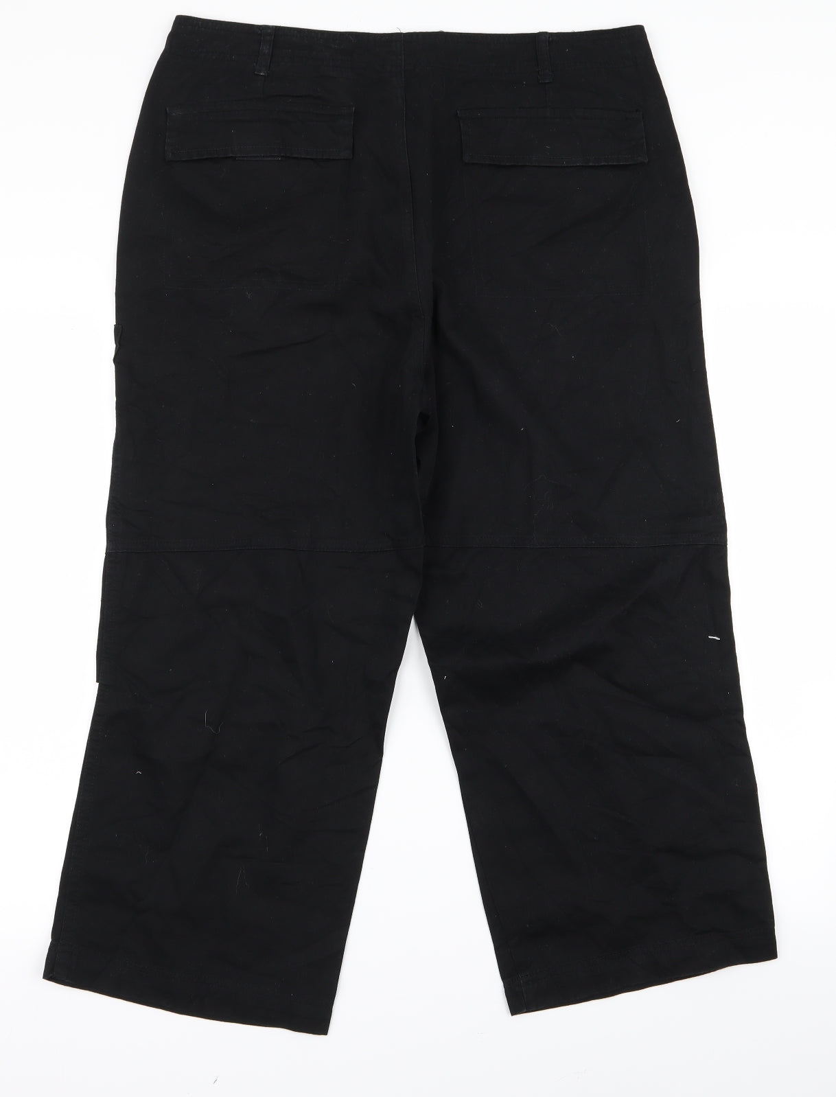 Womens UK Size 34 Preworn Regular Fit  Black Trousers