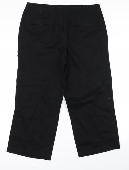 Womens UK Size 34 Preworn Regular Fit  Black Trousers